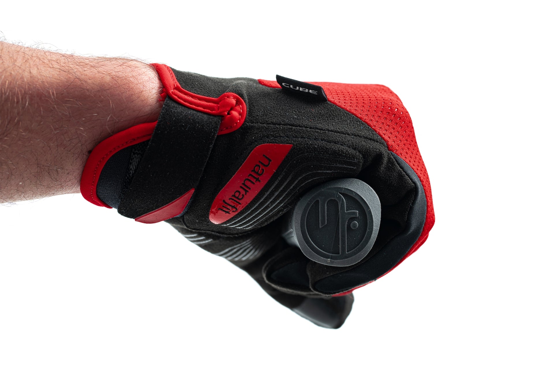 Guantes CUBE Natural Fit de dedo largo con almohadillas de gel / Color rojo